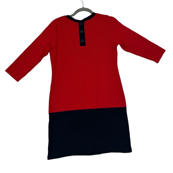 Banana Republic Color Colorblock Red Black Sweater Dress Size Medium New - Picture 2 of 6